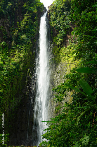 Chute du Carbet - second Carbet - one of three waterfalls inside a tropical forest located in Basse-Terre  Guadeloupe