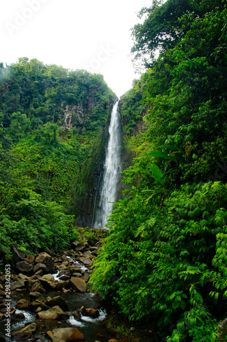 Chute du Carbet - second Carbet - one of three waterfalls inside a tropical forest located in Basse-Terre  Guadeloupe