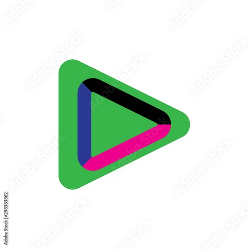 colorful play media logo design template. triangle play icon symbol design