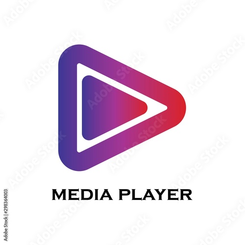 colorful play media logo design template. triangle play icon symbol design