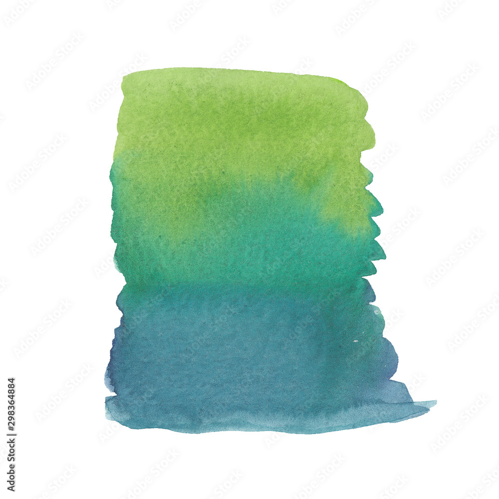 Watercolor background in different shades of green with uneven edges on a white Watercolor background in different shades of green with uneven edges on a white