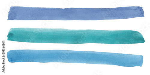 Watercolor drawing of blue stripes on white