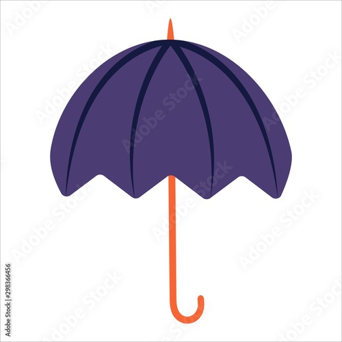 Blue umbrella on a white background. Beautiful stylish accessory in rainy weather vector