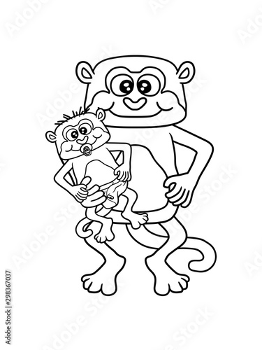   ffchen baby windel schnuller papa affe s     niedlich schimpanse lustig klein kind halten gorilla clipart design gemalt menschenaffe