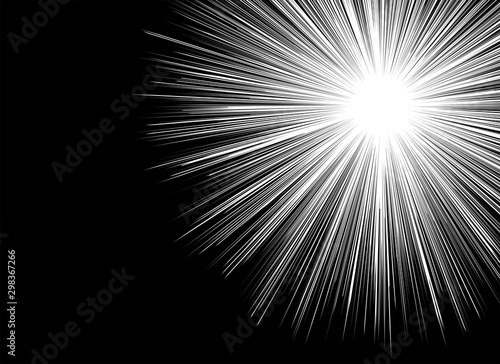 背景：集中線 漫画 コミック 黒 ブラック