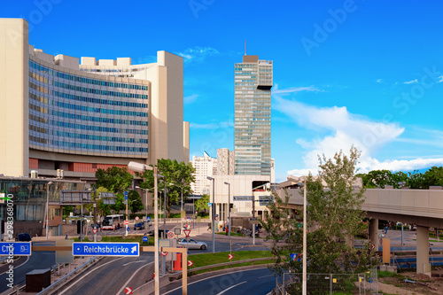 Business office buildinga architecture in Modern City in Vienna in Austria photo