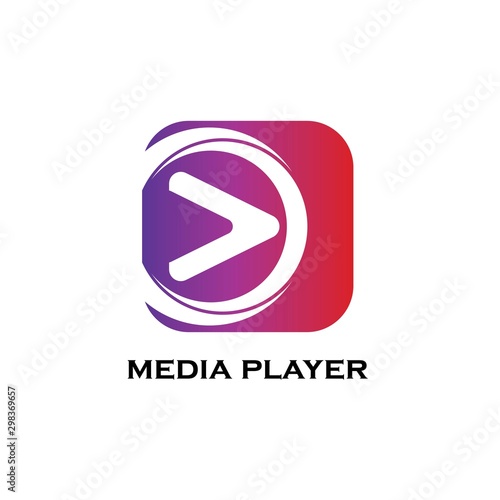 colorful play media logo design template. triangle play icon symbol design