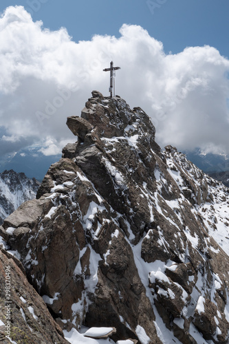 Gipfelkreuz auf Dreiländerspize, Silvretta