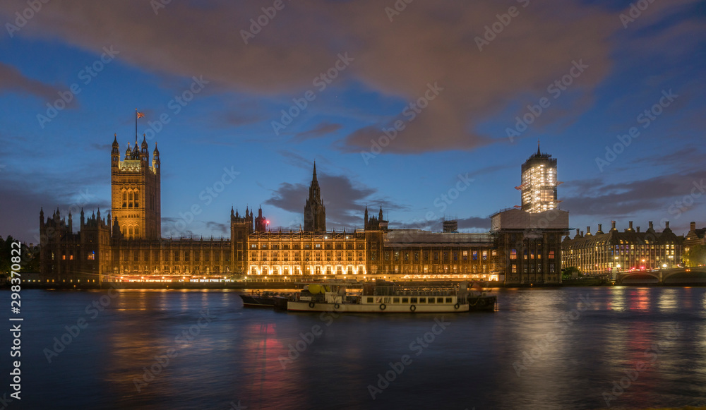 Houses of Parliament at Night, London, UK