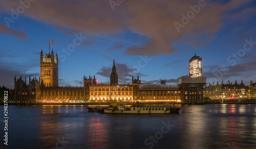 Houses of Parliament at Night, London, UK