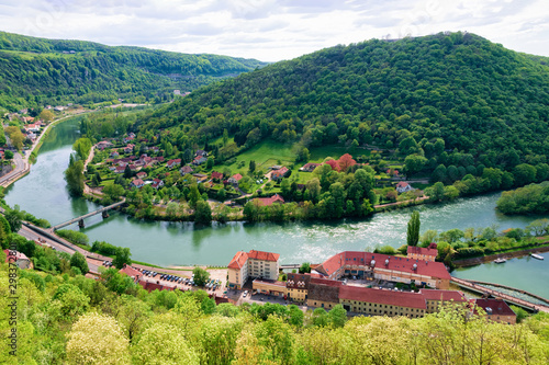 Landscape from Citadel of Besancon with River Doubs in Bourgogne photo