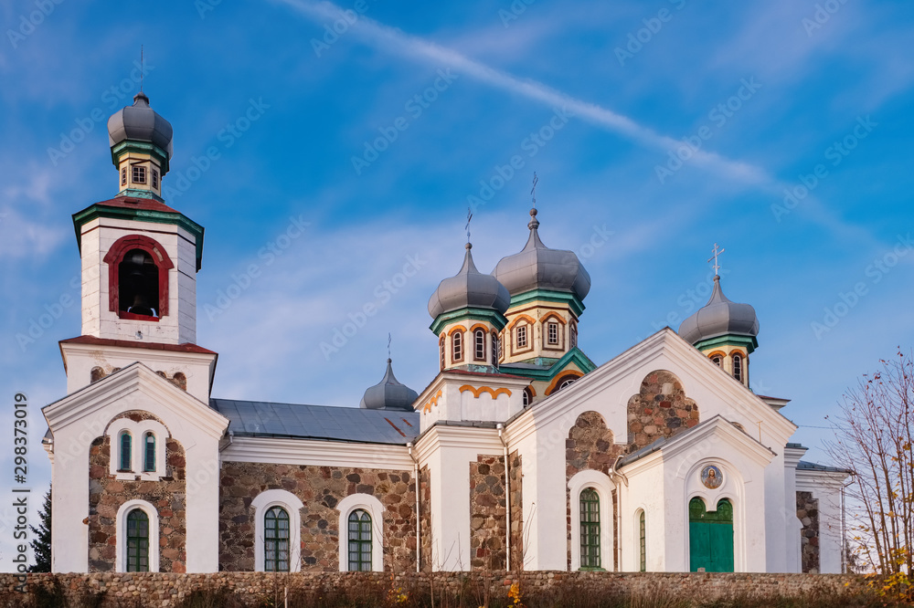 Obraz premium Church of Protection of the Holy Virgin in Turec village, Grodno region, Belarus.
