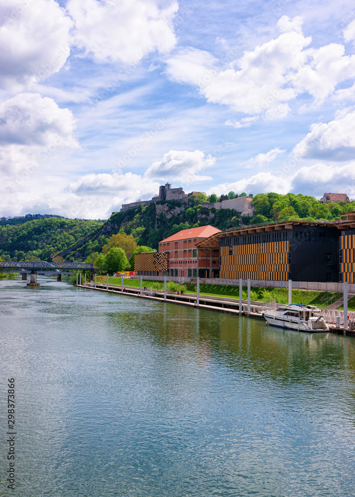 River Doubs and Citadel of Besancon at Bourgogne