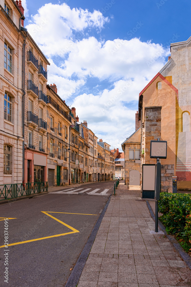 Street view with old houses at Citadel of Besancon
