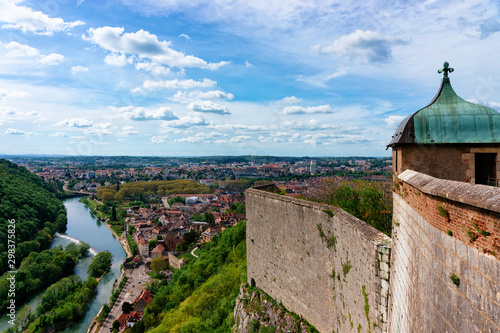 Fototapeta Citadel in Besancon and River Doubs at Bourgogne