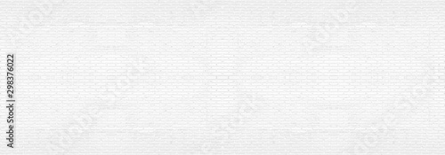 Abstract white brick wall texture for your design background or wallpaper. Panorama picture.