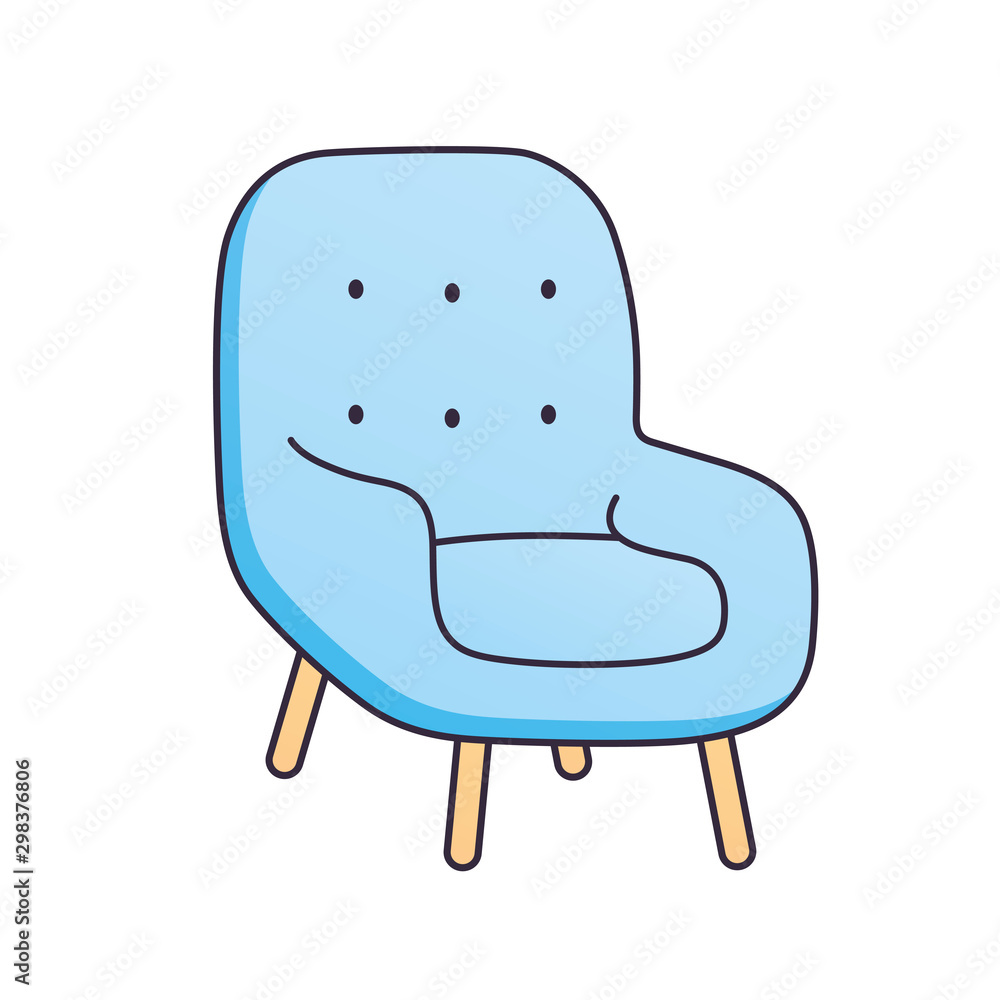 Blue armchair isolated Blue armchair isolated