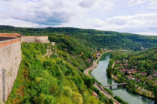 Citadel in Besancon and River Doubs in Bourgogne