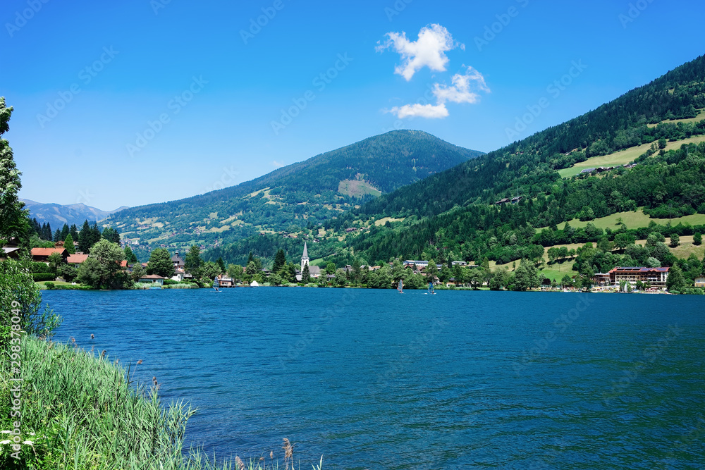 Panorama of lake Field am See at Carinthia at Austria