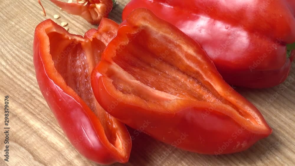 Sweet red pepper. Shooting in the movement. Sweet red pepper. Shooting in the movement.