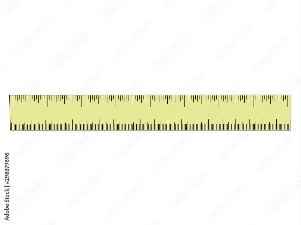 Ruler yelow realistic vector illustration isolated Ruler yelow realistic vector illustration isolated