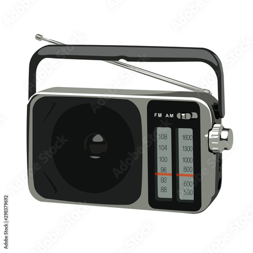 vector illustration portable am fm radio