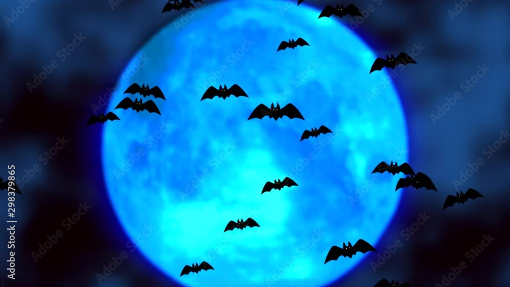 Halloween background animation with spooky bats and moon. 4k Halloween background animation with spooky bats and moon. 4k