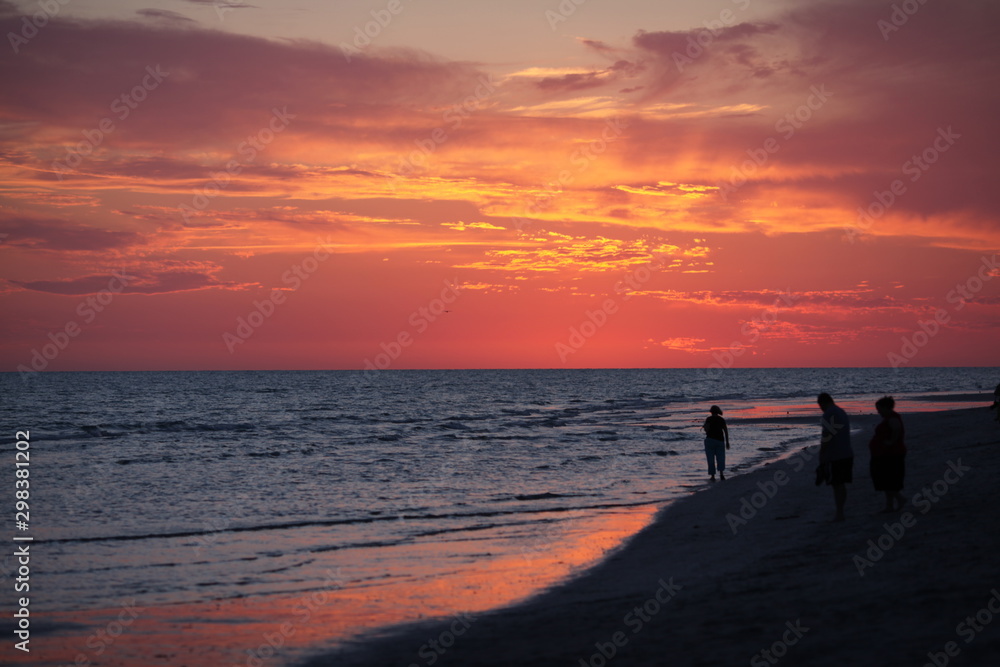 Walk on Florida Beach at Sunset