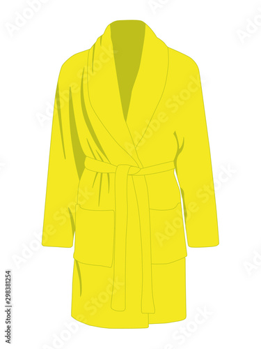 Dressing gown yelow realistic vector illustration isolated © Ihor