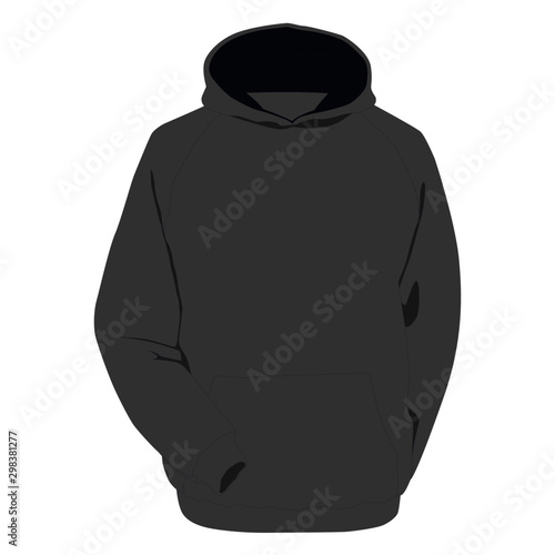 Hoodie grey realistic vector illustration isolated photo