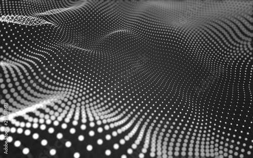 Abstract background. Molecules technology with polygonal shapes  connecting dots and lines. Connection structure. Big data visualization.