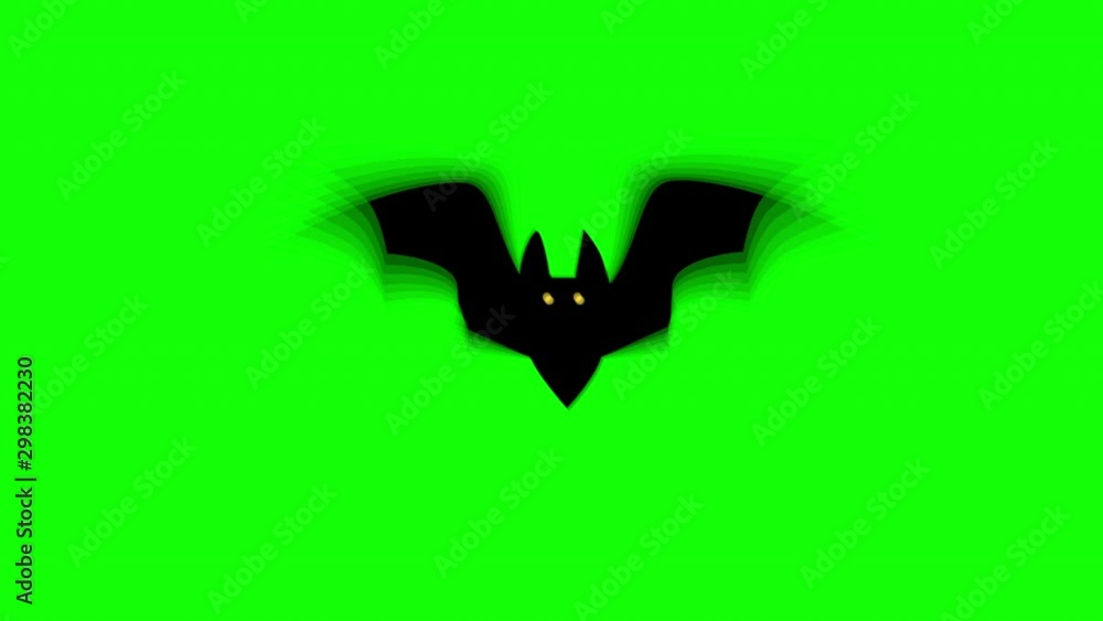 Spooky Halloween Bat Hovering Against Green seamless loop Background. 4k Spooky Halloween Bat Hovering Against Green seamless loop Background. 4k