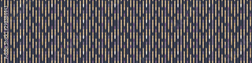 Variegated Chevron Stripe on Indigo Blue Border Background. Vertical Drop Line Vector Seamless Pattern. Trendy Washi Tape, Masculine Variegated Ribbon Trim. Repeat Eps 10 Edging Bordure