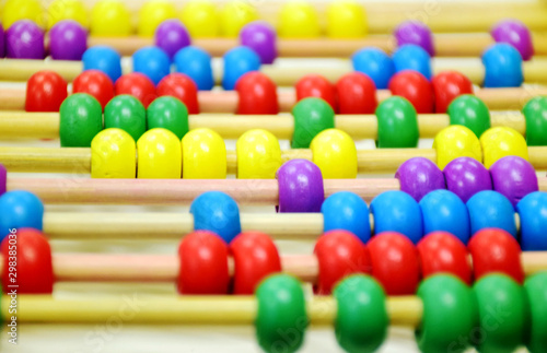 Colorful abacus kids toy on the table