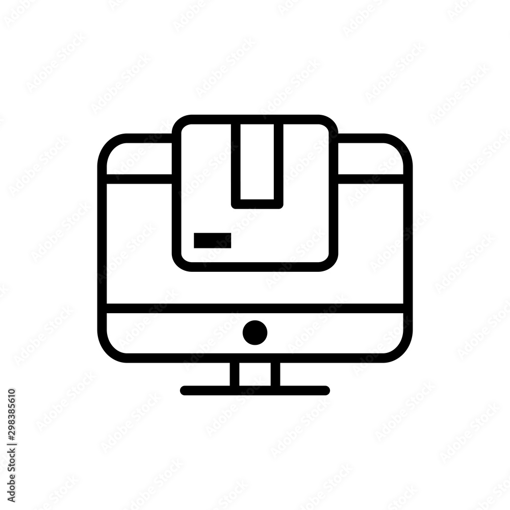 computer website delivery icon thick line computer website delivery icon thick line