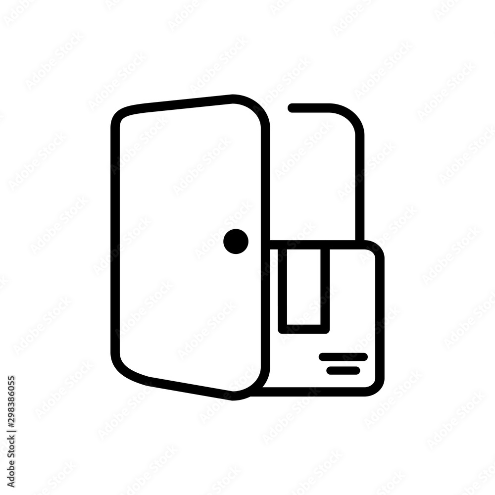 open door cardboard box delivery icon thick line open door cardboard box delivery icon thick line