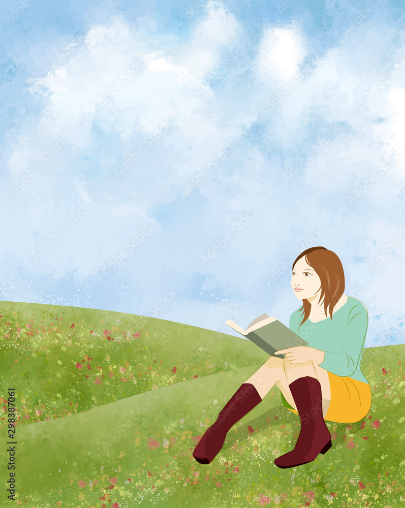 春 人物 春 本 女性 背景 おしゃれ 読書 朗読 本 図書 Stock Vektorgrafik Adobe Stock 春 人物 春 本 女性 背景 おしゃれ 読書 朗読 本 図書 Stock Vektorgrafik Adobe Stock