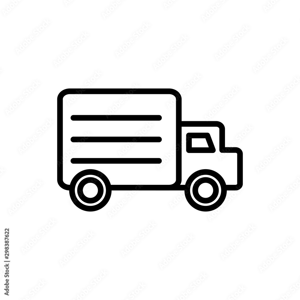 truck transport delivery icon thick line