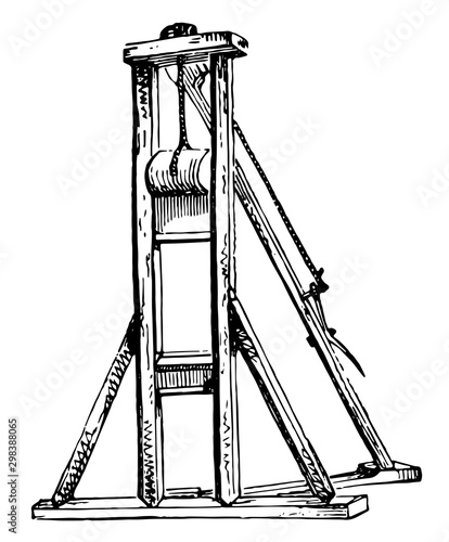 Guillotine vintage illustration.