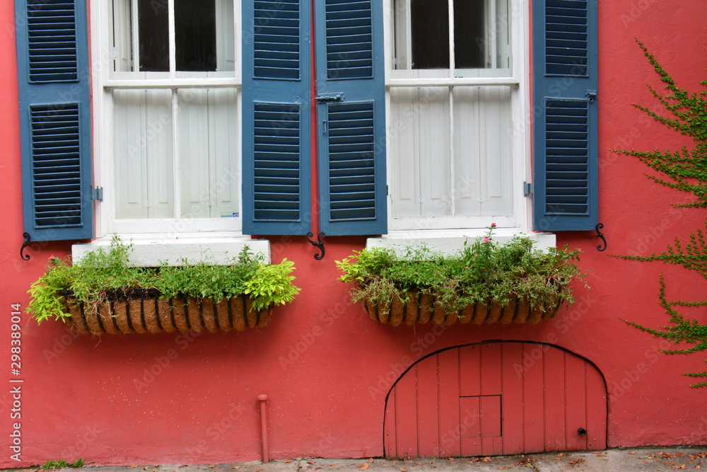 Charleston, SC Window Boxes, Rainbow Row and Doors Charleston, SC Window Boxes, Rainbow Row and Doors
