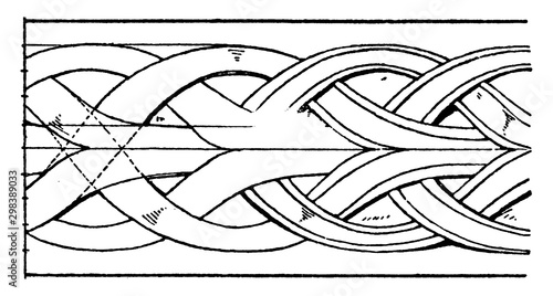Medieval Enrichment Torus Moulding, band,  vintage engraving.