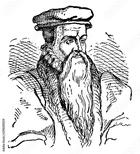 Theodore de Beza, vintage illustration