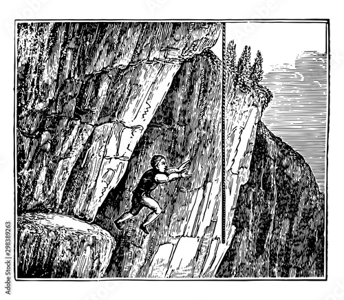 The Samphire Gatherer, vintage illustration.
