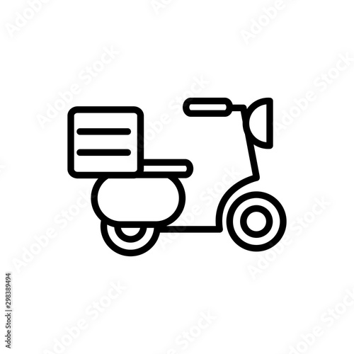 scooter service delivery icon thick line