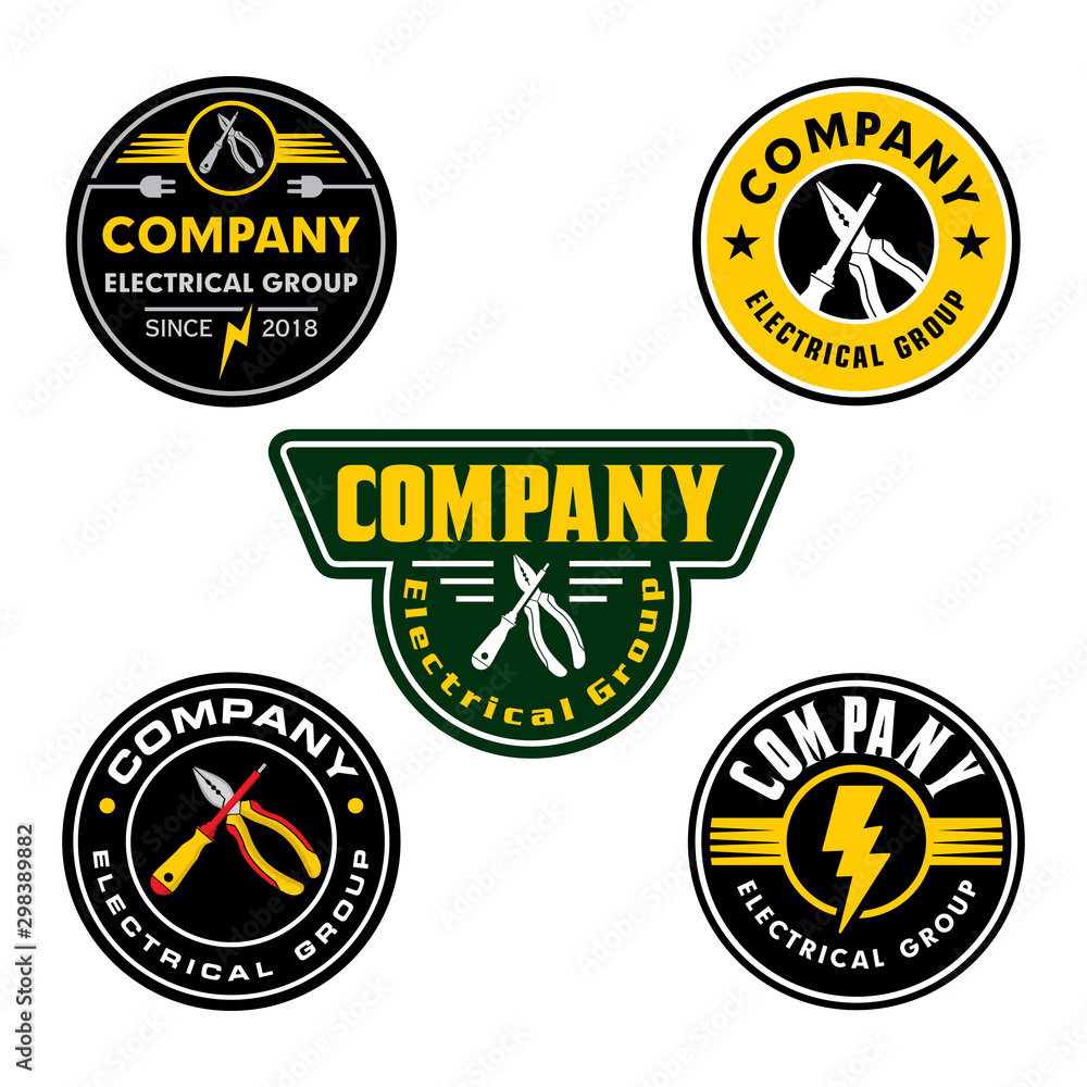 Naklejka premium Electrical Logo, Power Logo Electric Logo