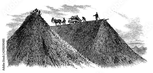 Mining Dump, vintage illustration.