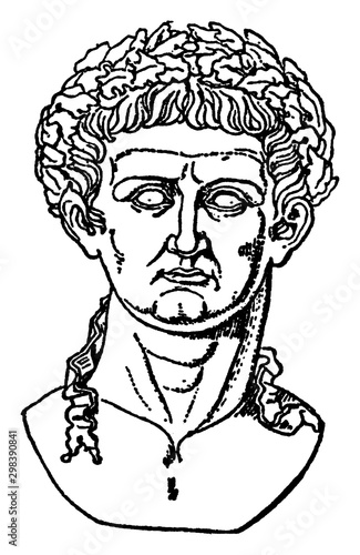 Claudius, Tiberius, vintage illustration