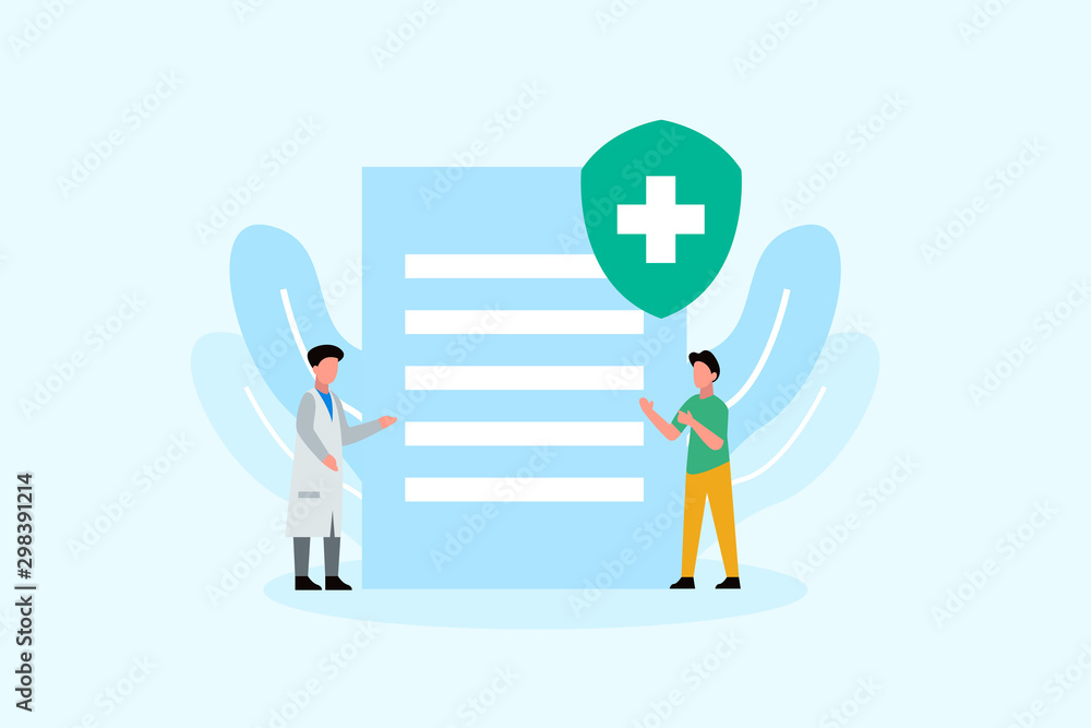health insurance. medical consultation vector illustration concept for web landing page template, banner, flyer and presentation