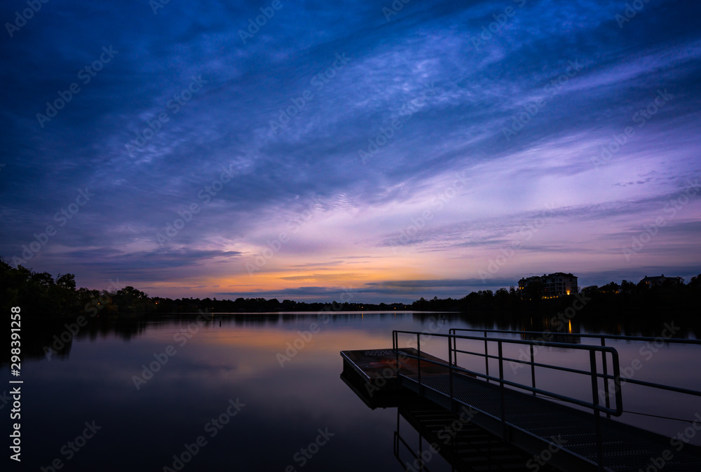 Sunrise on a calm lake