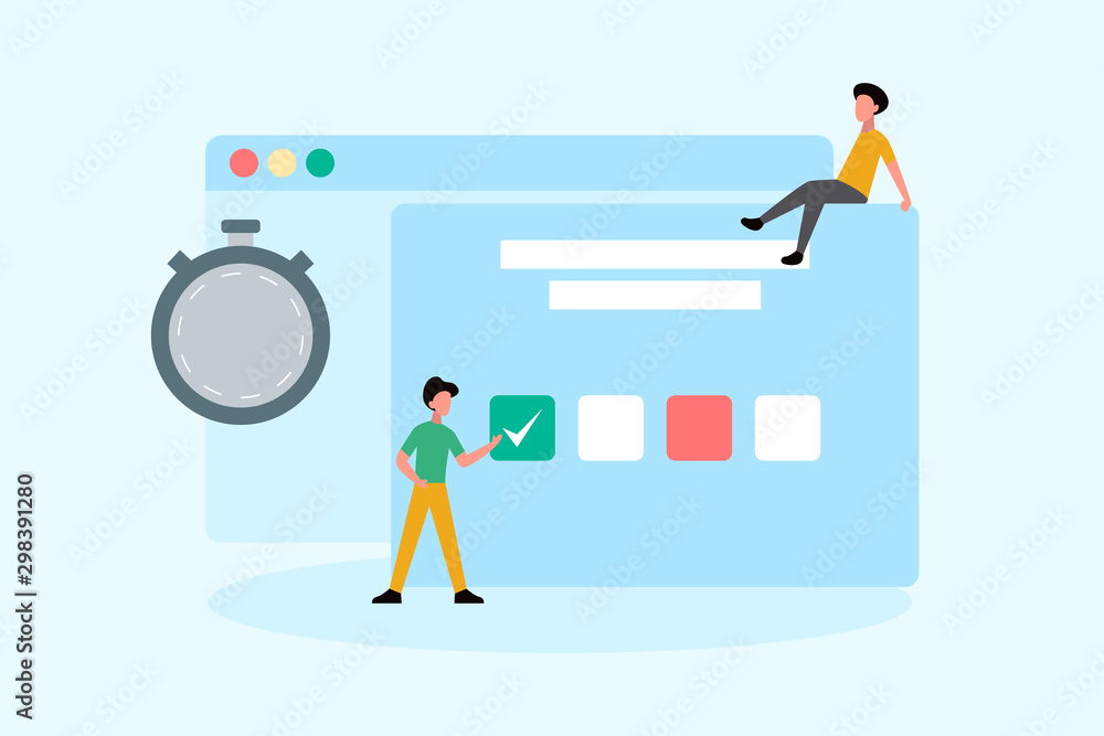 online exam test vector illustration concept for web landing page template, banner, flyer and presentation online exam test vector illustration concept for web landing page template, banner, flyer and presentation